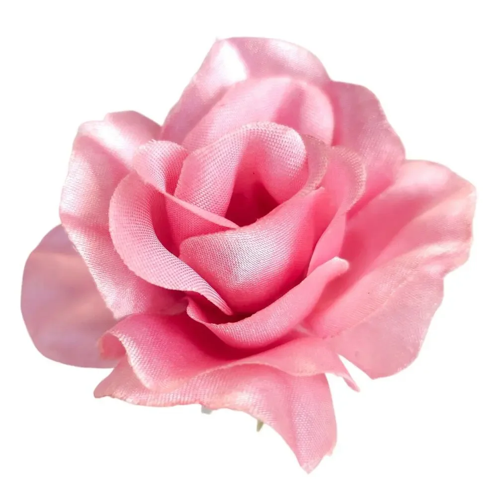 66 Light Pink Satin Artificial Roses 2.5in Flower Stems Wedding Crafts DIY Decor